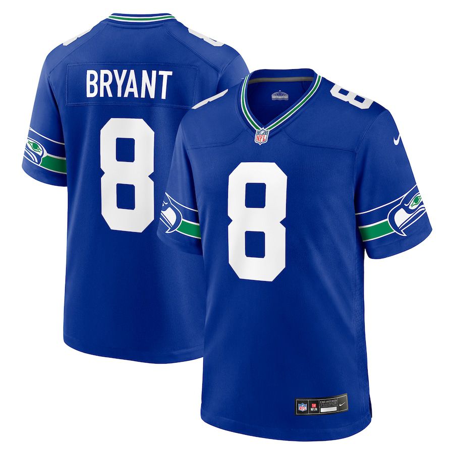 Men Seattle Seahawks #8 Coby Bryant Nike Royal Throwback Player Game NFL Jersey